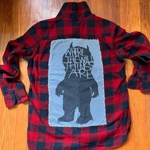 Where The Wild Things Are Flannel Shirt One Of A Kind Hand Stitched